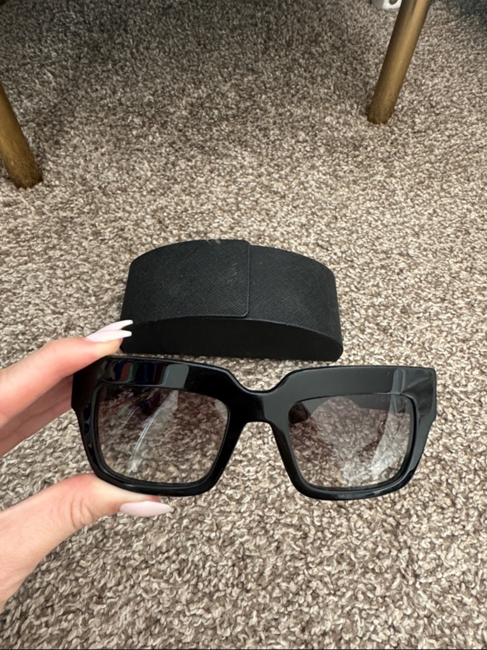 Prada Black Oversized Square Women's Sunglasses